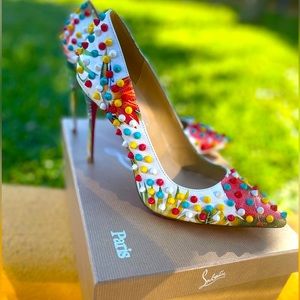 Pre-owned Christian Louboutin Spiked Multicolor SIZE 39 - 100% authentic